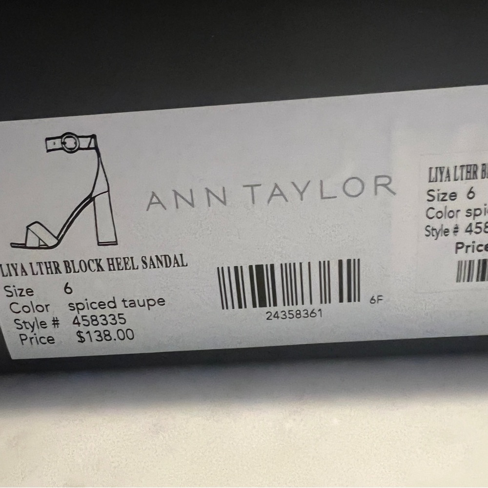 Ann Taylor Liya Leather Block Heeled Sandals sz 6 NWT in original box - Picture 11 of 12